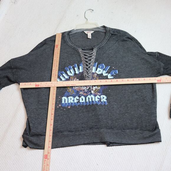 Arizona Jean Co. Lace-Up Graphic Sweatshirt | XL | “Invincible Dreamer” Pullover - Picture 3 of 6